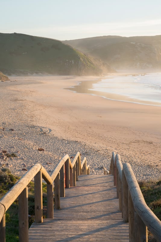 View of Sandy Amado Beach; Algarve; Portugal